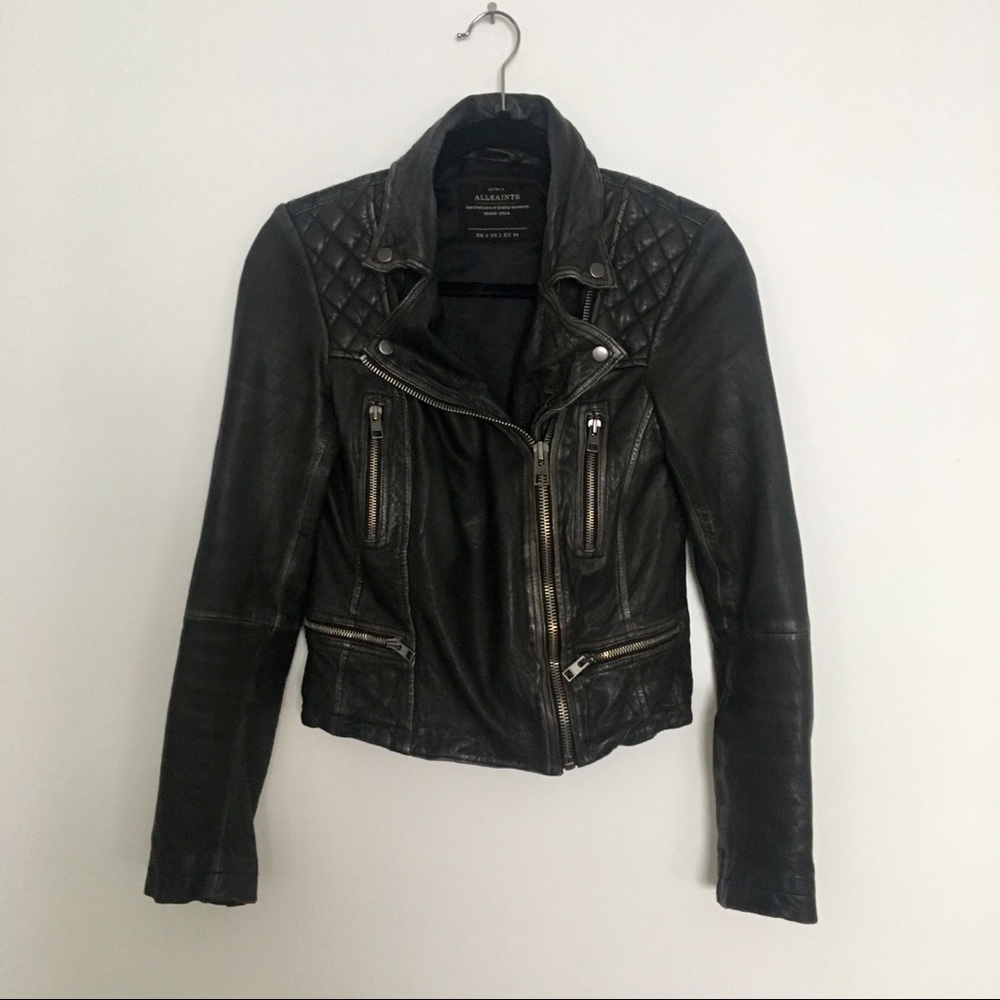 ALLSAINTS Cargo Leather Moto Jacket EUC - Picture 3 of 8